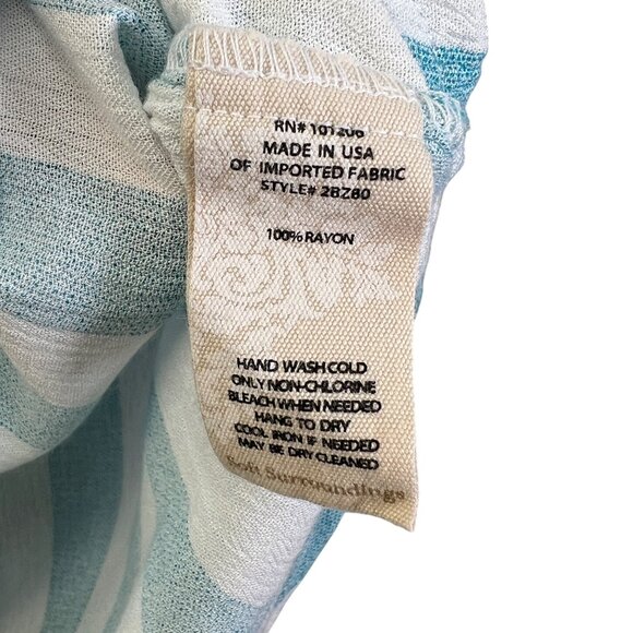 Soft Surroundings Women's Striped Tee Shirt Aqua & White Size Small - Picture 7 of 7